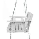 Outdoor Chairs: Gardeon Porch Swing Chair with Chain Outdoor Furniture 3 Seater Bench Wooden White