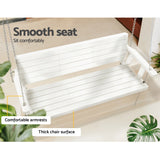 Outdoor Chairs: Gardeon Porch Swing Chair with Chain Outdoor Furniture 3 Seater Bench Wooden White