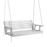 Outdoor Chairs: Gardeon Porch Swing Chair with Chain Outdoor Furniture 3 Seater Bench Wooden White