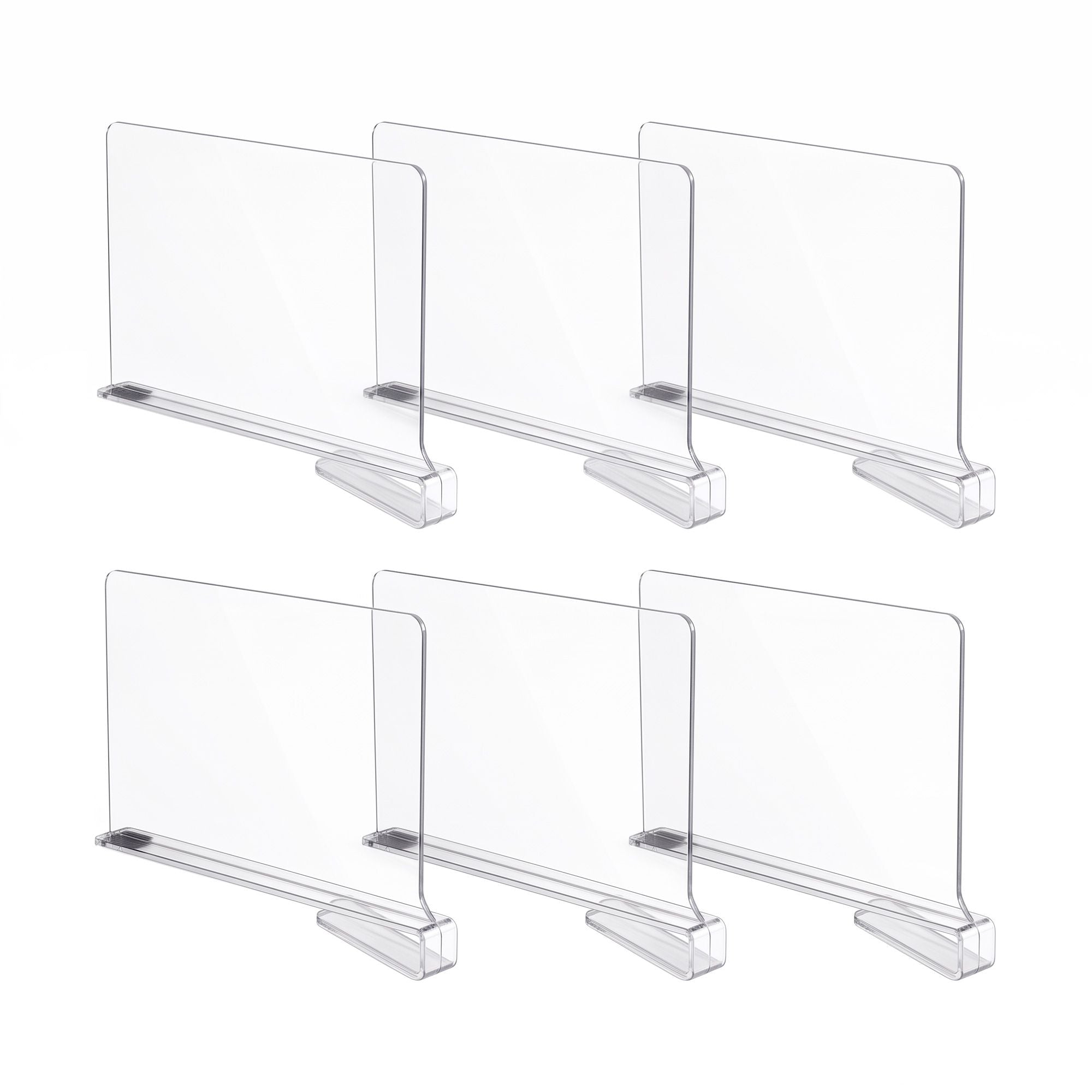 Artiss 6 Pack Closet Organizers and Storage Clear Shelf Dividers