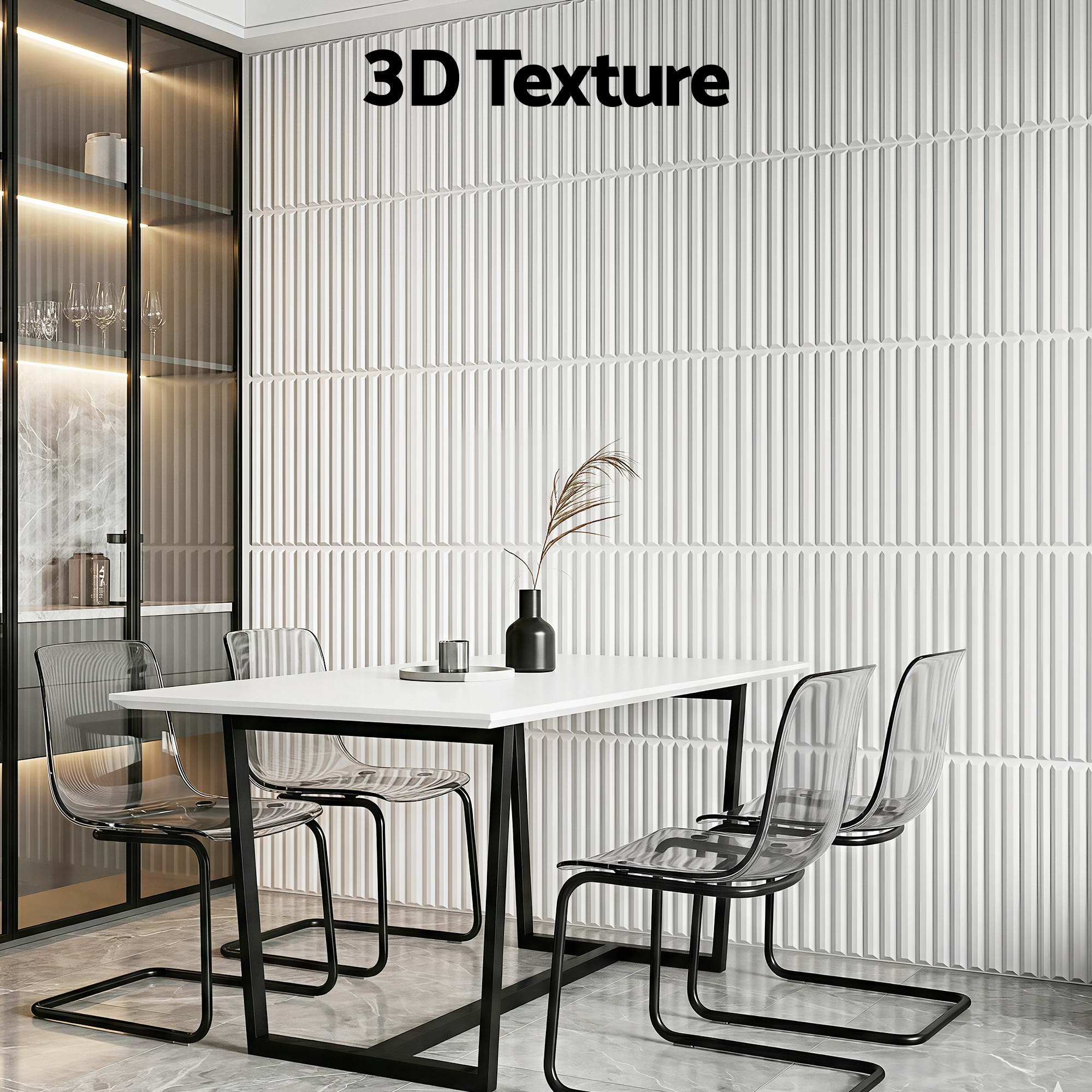 Artiss 3D Wall Panels Vertical PVC Decorative Panels 50x50cm Set of 15 Feature Wall Vert