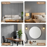 Artiss 10PCS Peel and Stick Wall Panels Tiles 68X68CM Self Adhesive for Home Office Studio Grey