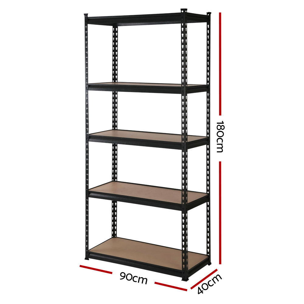 Wall Storage Racks: Giantz 4x1.8M Garage Shelving Warehouse Rack Pallet Racking Storage Shelve Black