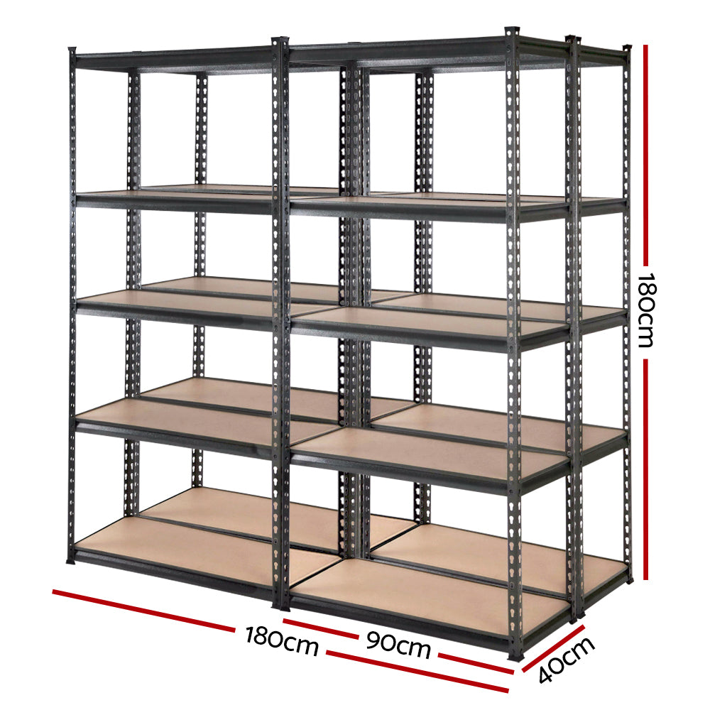 Wall Storage Racks: Giantz 4x1.8M Garage Shelving Warehouse Rack Pallet Racking Storage Charcoal