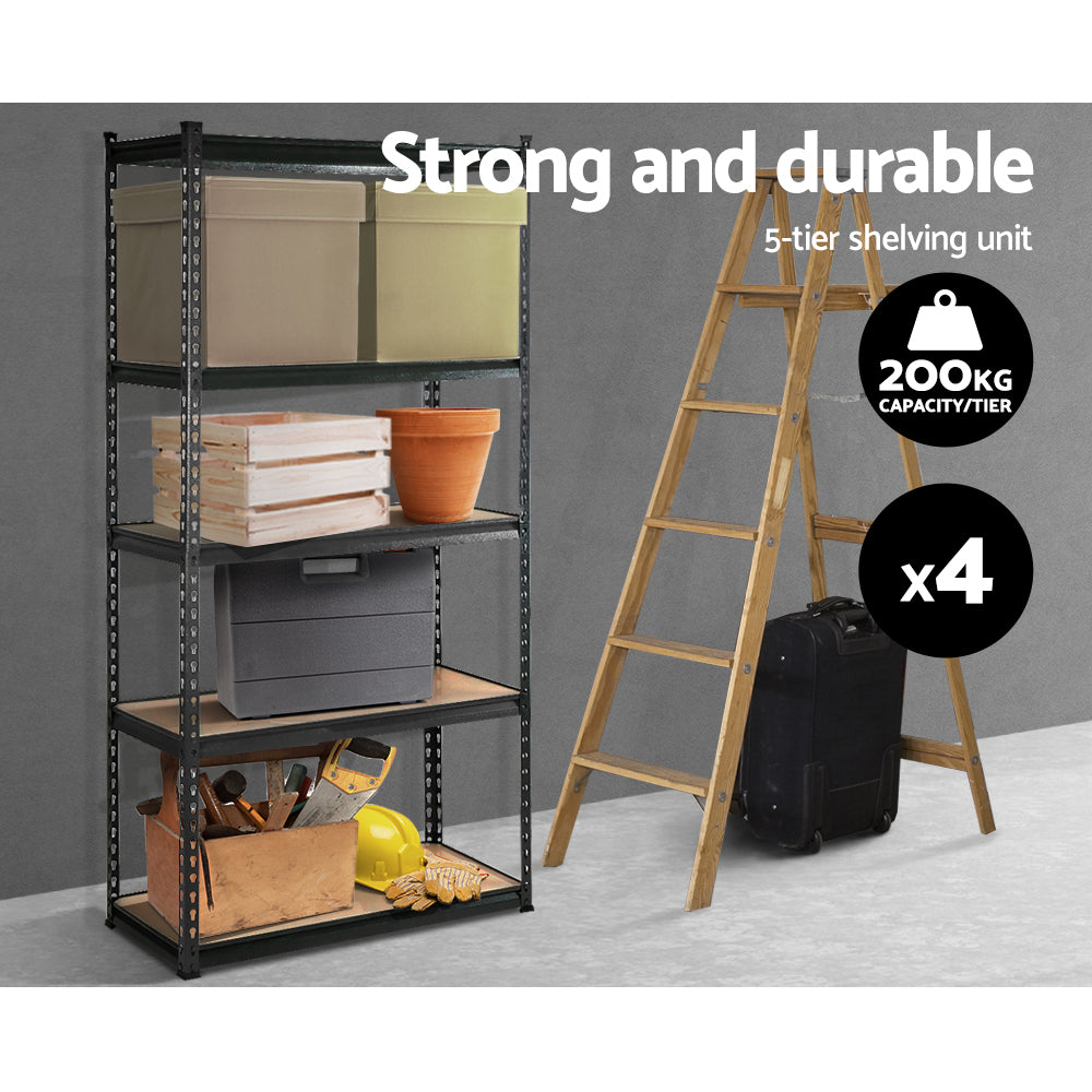 Wall Storage Racks: Giantz 4x1.8M Garage Shelving Warehouse Rack Pallet Racking Storage Charcoal