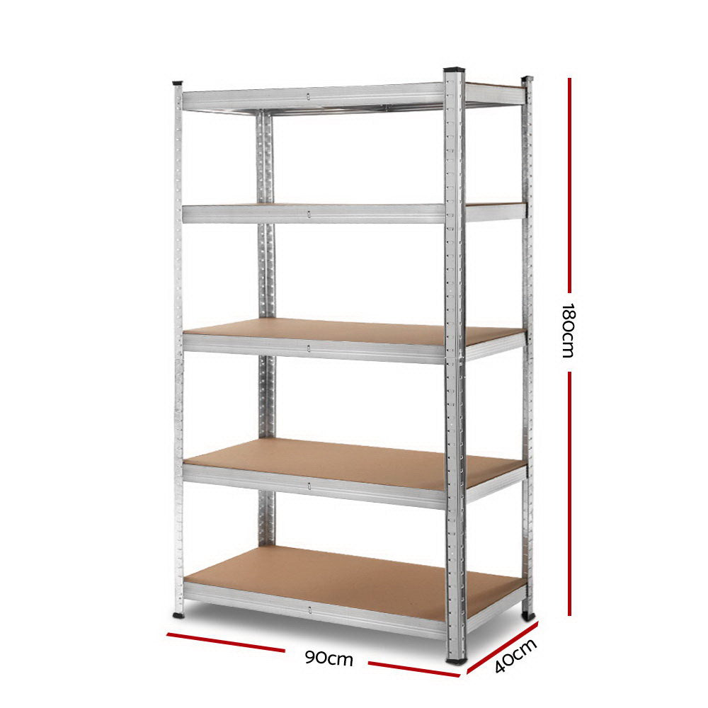 Wall Storage Racks: Giantz 1.8M Warehouse Racking Rack Shelving Garage Steel Metal Storage Shelves Silver