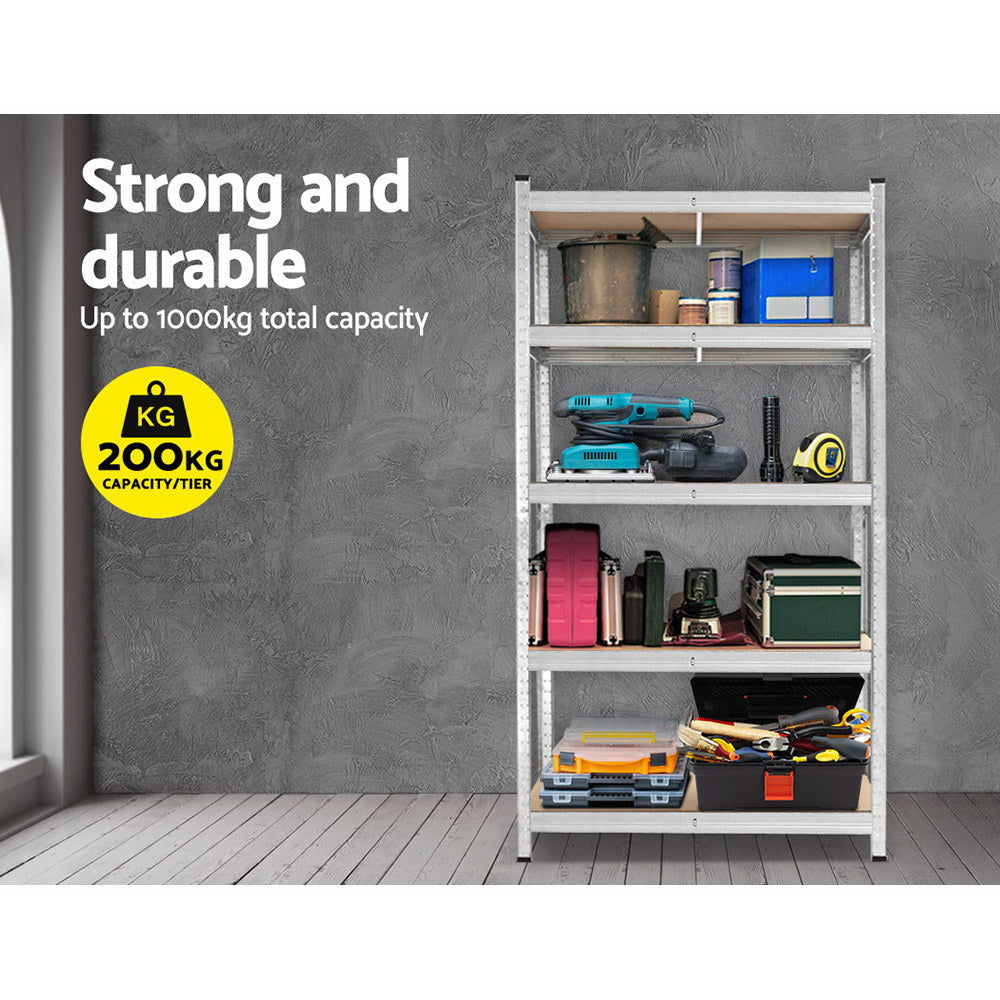 Wall Storage Racks: Giantz 1.8M Warehouse Racking Rack Shelving Garage Steel Metal Storage Shelves Silver