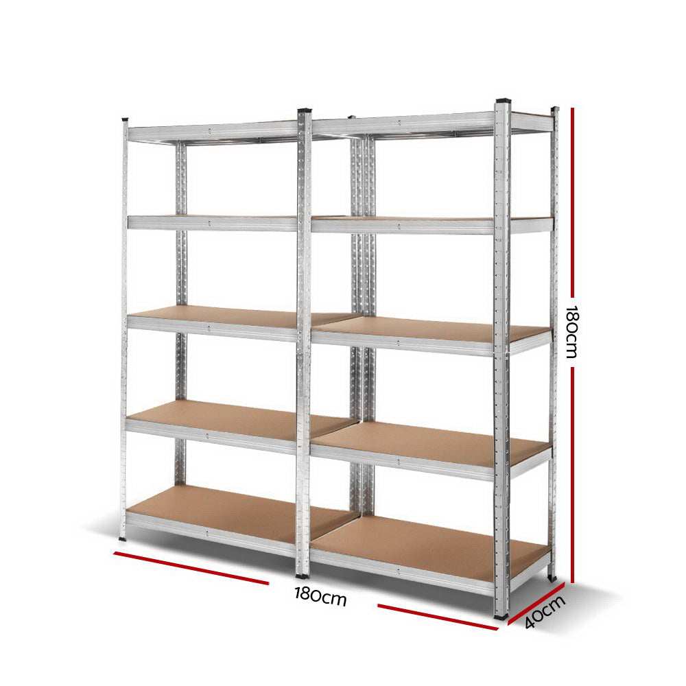 Wall Storage Racks: Giantz 2x1.8M Garage Shelving Warehouse Rack Pallet Racking Storage Shelf Silver