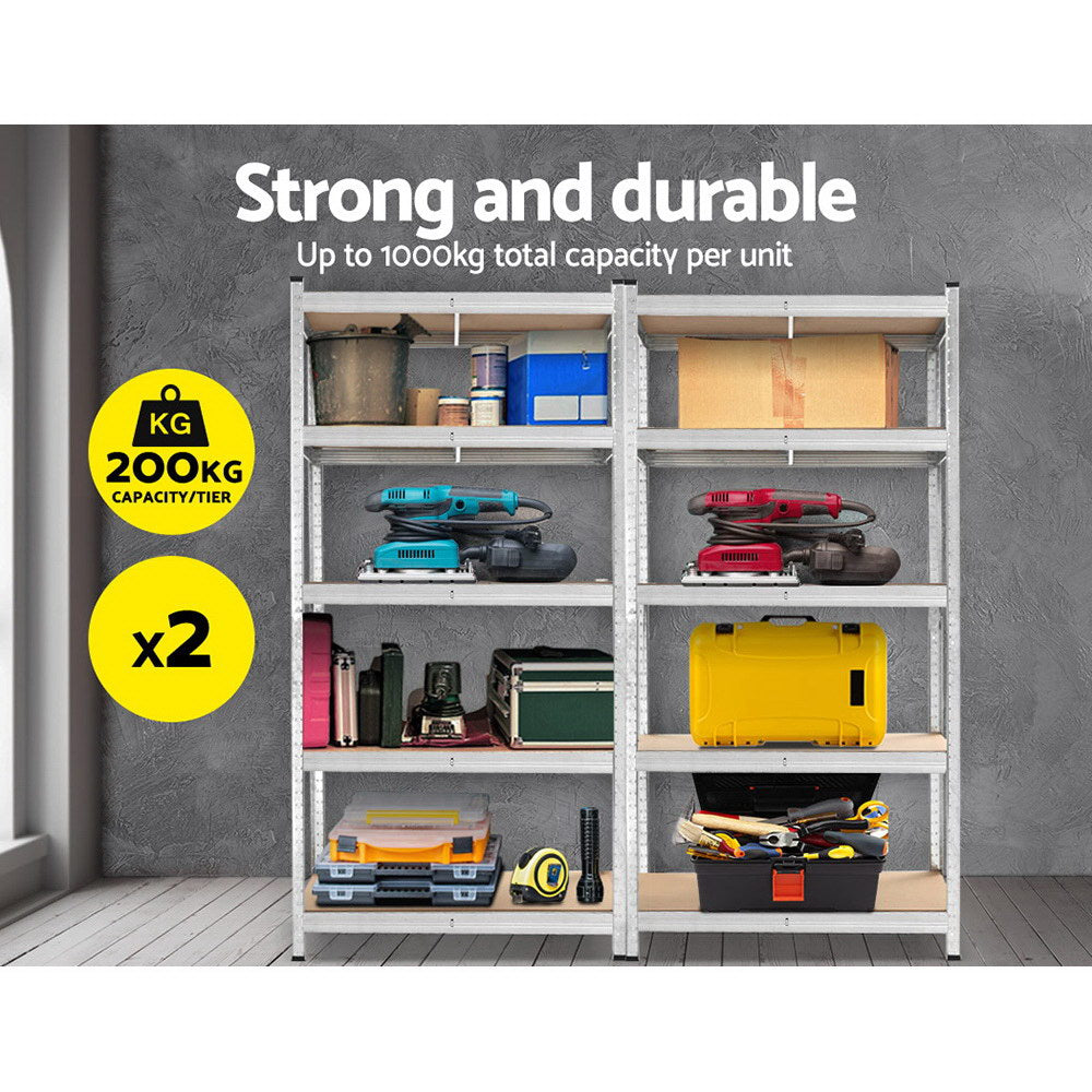 Wall Storage Racks: Giantz 2x1.8M Garage Shelving Warehouse Rack Pallet Racking Storage Shelf Silver