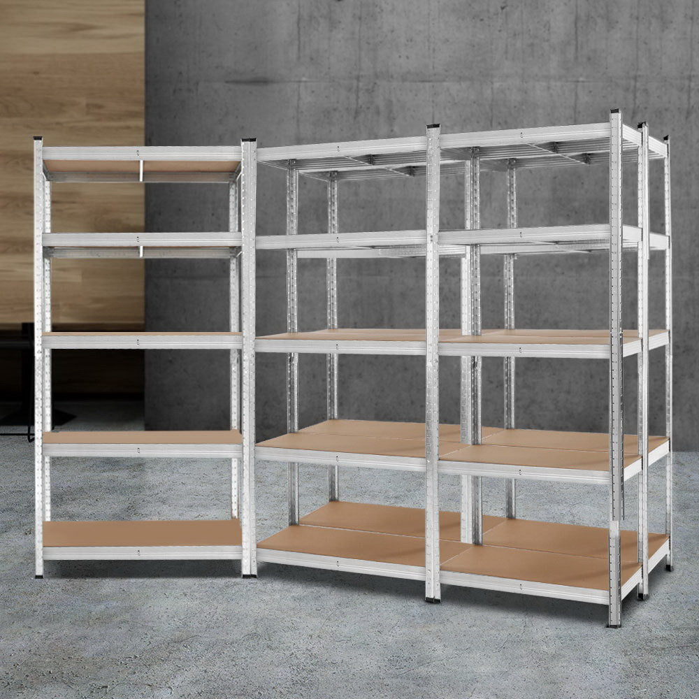 Wall Storage Racks: Giantz 5x1.8M Garage Shelving Warehouse Rack Pallet Racking Storage Shelf Silver