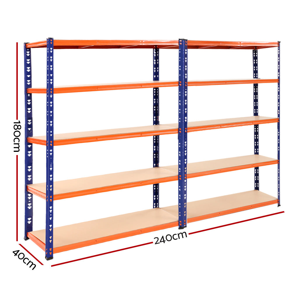 Wall Storage Racks: Giantz 2.4Mx1.8M Garage Shelving Warehouse Rack Pallet Racking Storage Blue