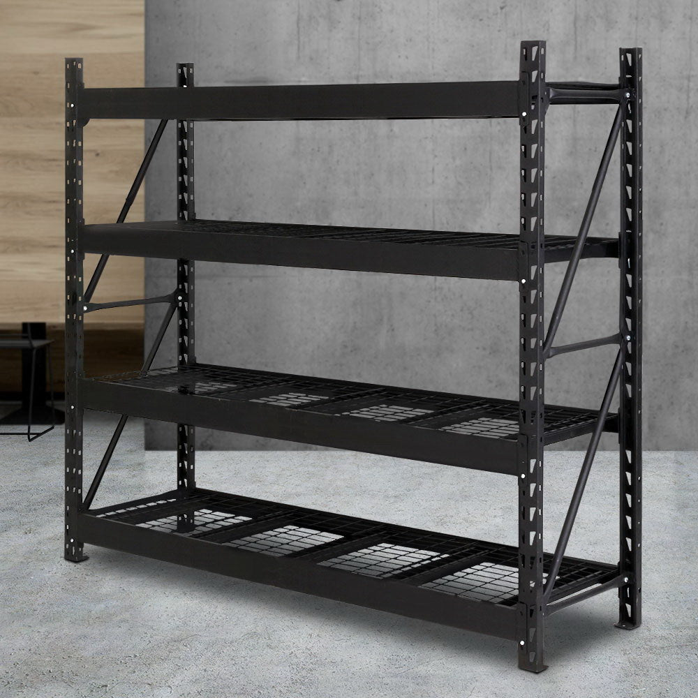 Wall Storage Racks: Giantz 2Mx2M Garage Shelving Warehouse Rack Pallet Racking Storage Shelve Black
