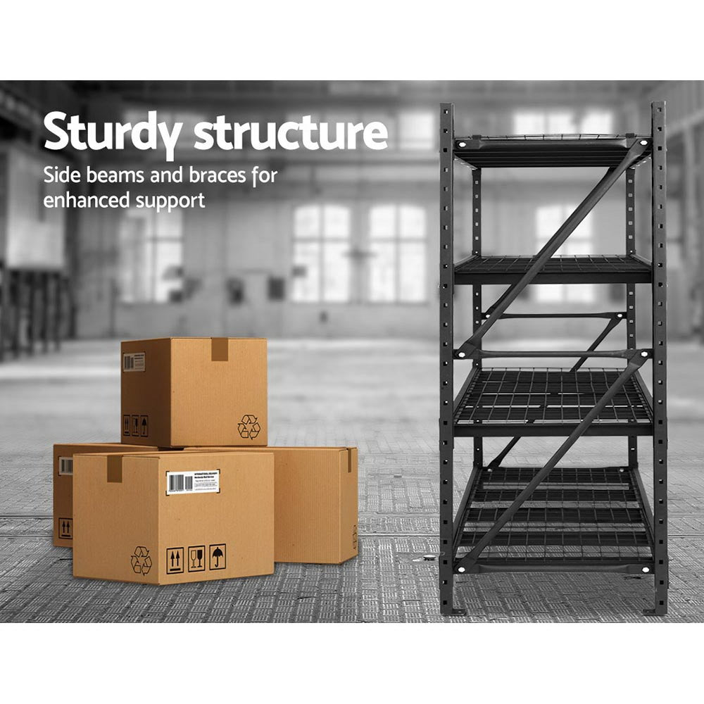 Wall Storage Racks: Giantz 2Mx2M Garage Shelving Warehouse Rack Pallet Racking Storage Shelve Black