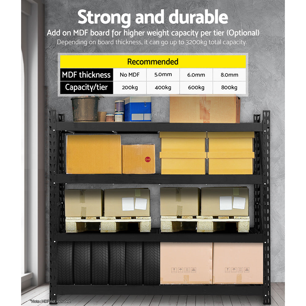 Wall Storage Racks: Giantz 4Mx2M Garage Shelving Warehouse Rack Pallet Racking Storage Shelve Black