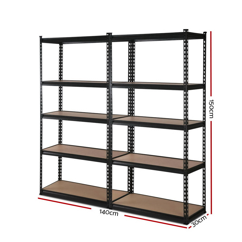 Wall Storage Racks: Giantz 2x1.5M Garage Shelving Warehouse Rack Pallet Racking Storage Shelve Black