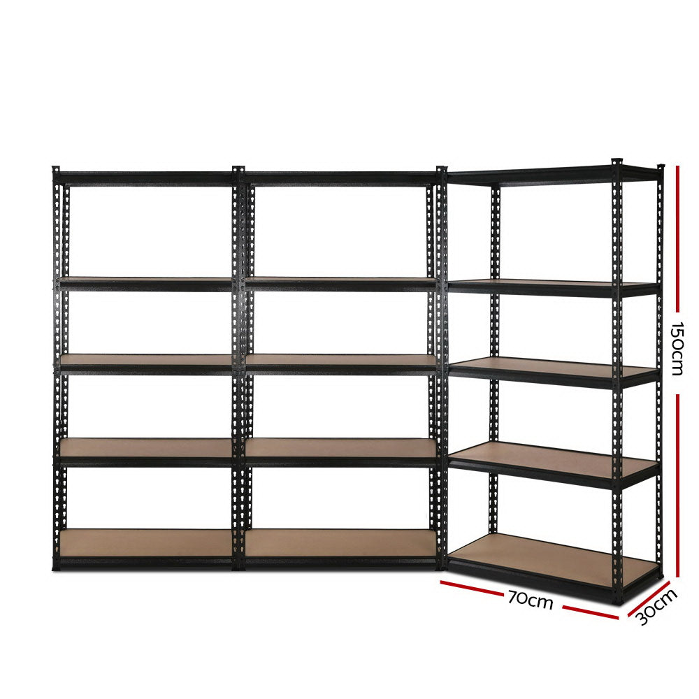 Wall Storage Racks: 3x1.5M Warehouse Shelving Racking Storage Garage Steel Metal Shelves Rack