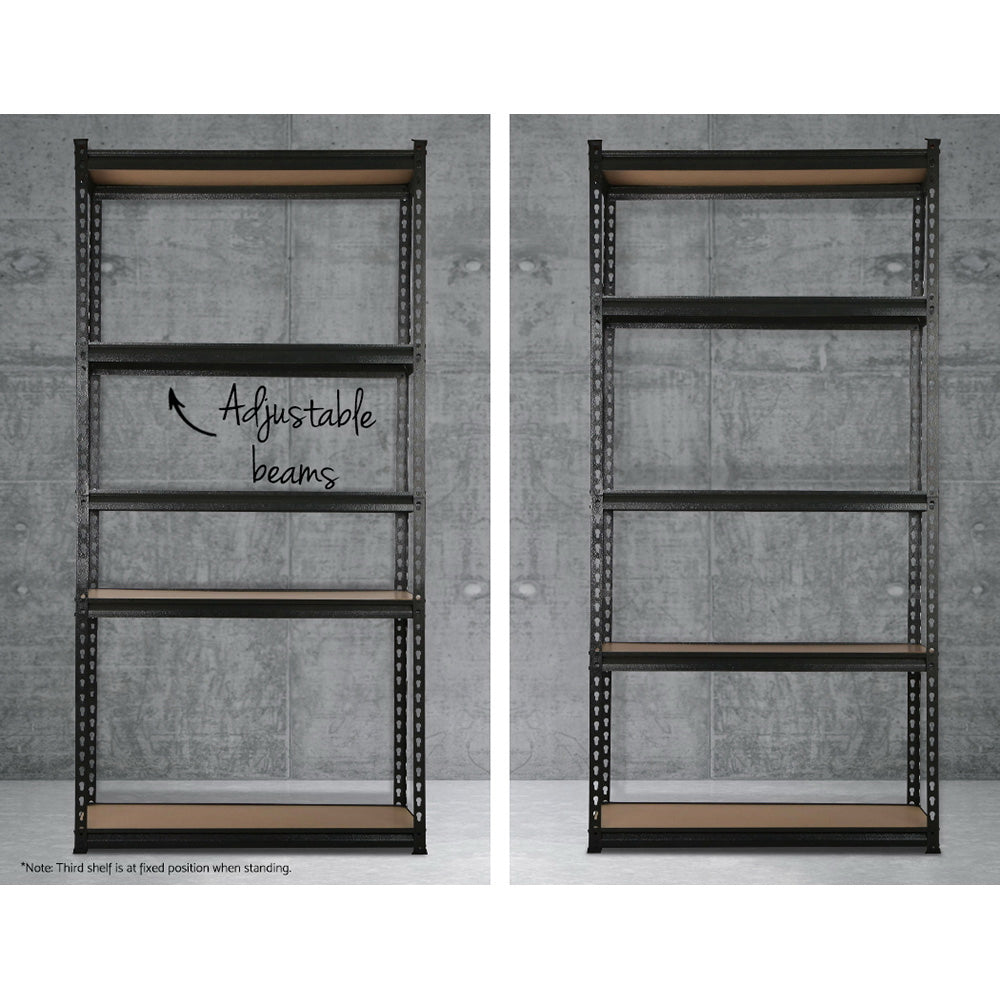 Wall Storage Racks: Giantz 5x1.5M Garage Shelving Warehouse Rack Pallet Racking Storage Shelve Black