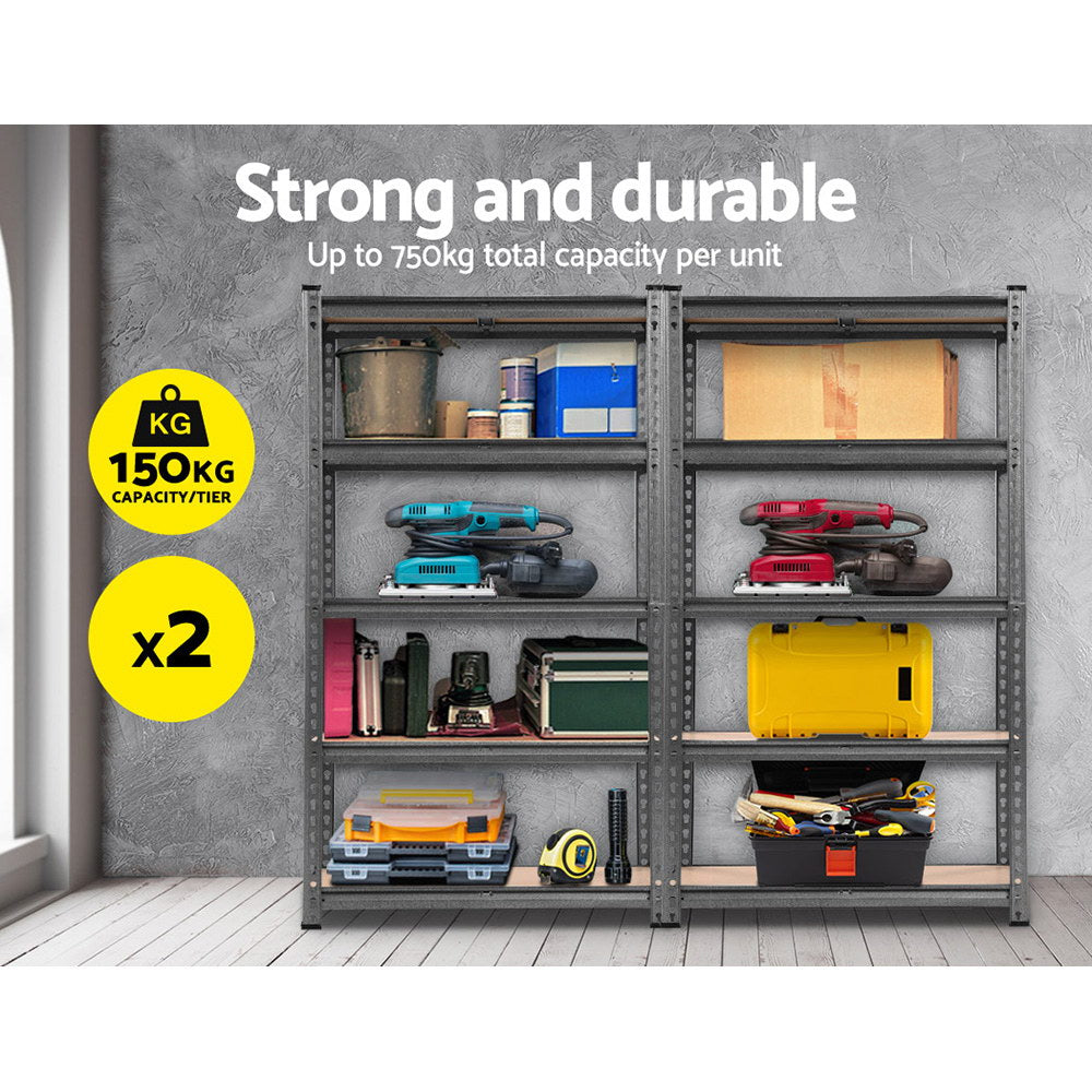 Wall Storage Racks: Giantz 2x1.5M Steel Warehouse Racking Rack Shelving Storage Garage Shelves Shelf