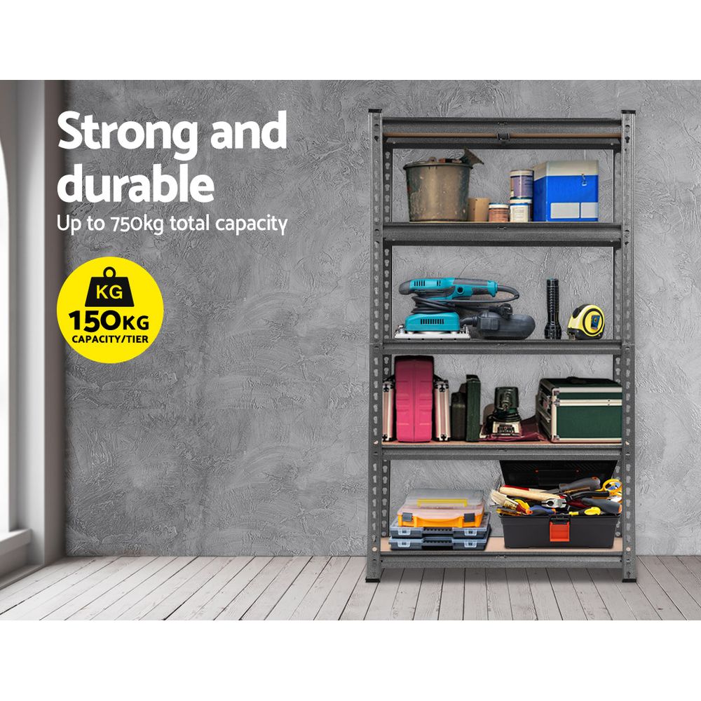 Wall Storage Racks: Giantz 5x1.5M Garage Shelving Warehouse Rack Pallet Racking Storage Charcoal