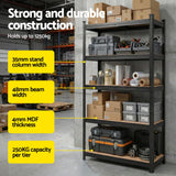 Wall Storage Racks: Giantz Garage Shelving 1.6X0.8m Warehouse Shelves Storage Rack Pallet Racking Black
