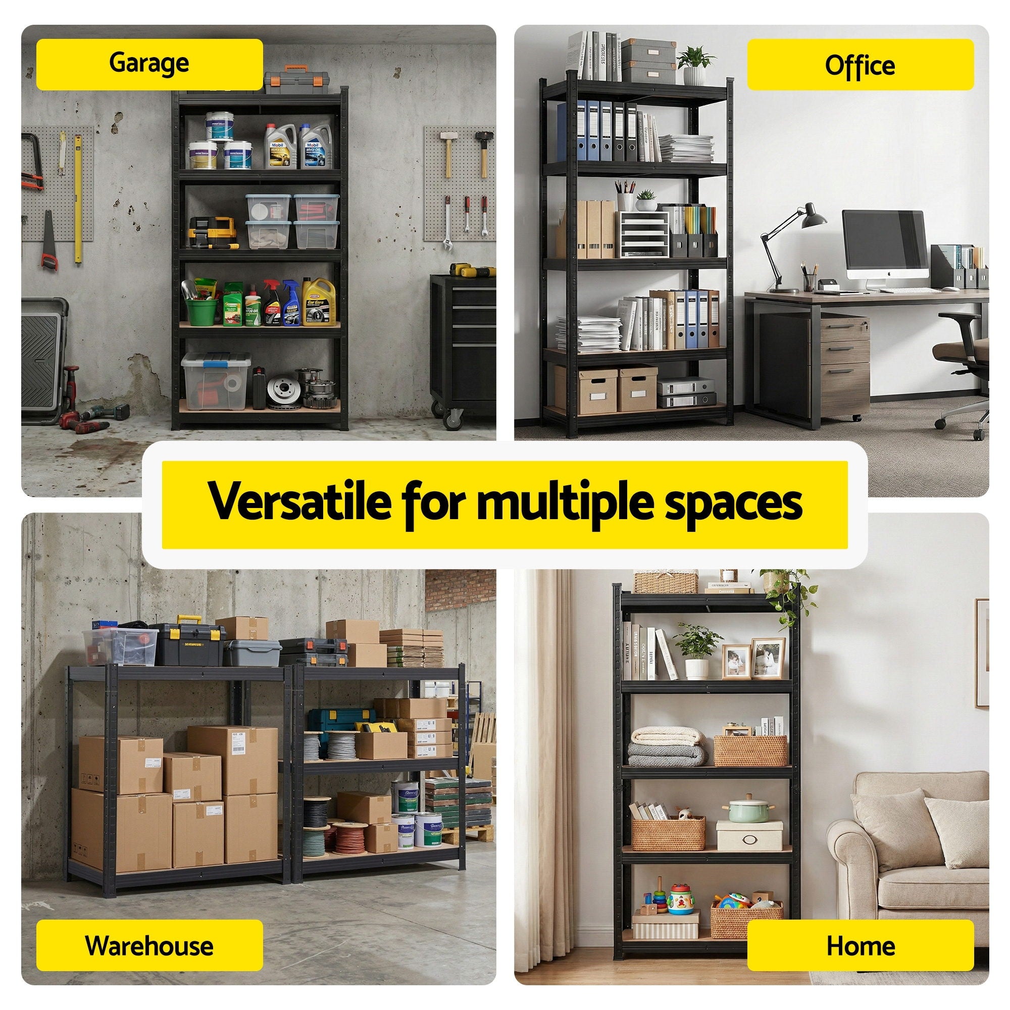 Wall Storage Racks: Giantz Garage Shelving 1.6X0.8m Warehouse Shelves Storage Rack Pallet Racking Black