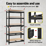 Wall Storage Racks: Giantz Garage Shelving 1.6X0.8m Warehouse Shelves Storage Rack Pallet Racking Black