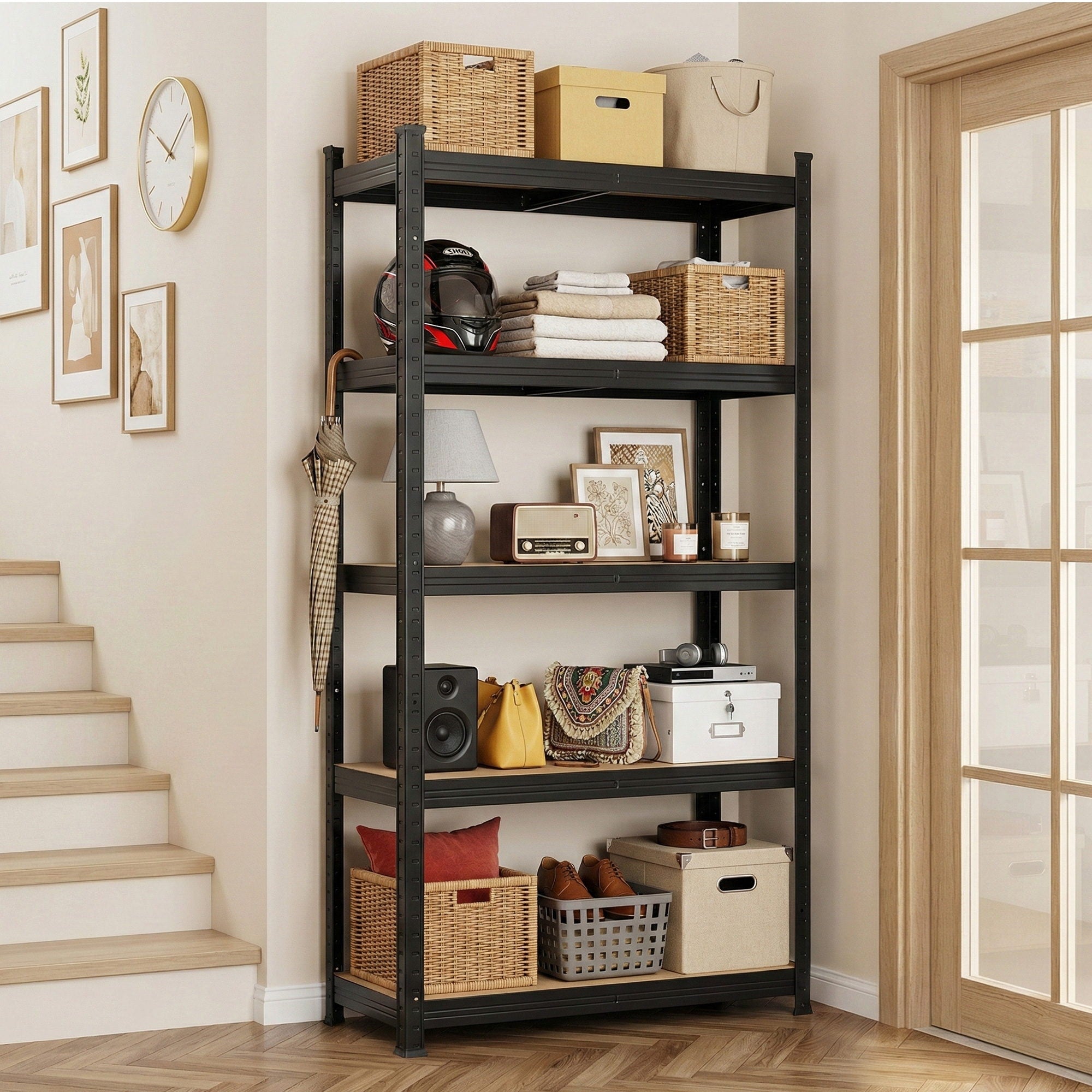 Wall Storage Racks: Giantz Garage Shelving 1.6X0.8m Warehouse Shelves Storage Rack Pallet Racking Black