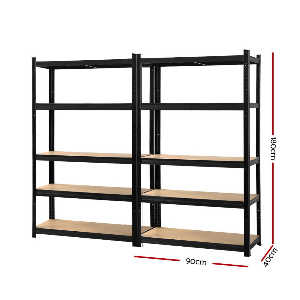 Wall Storage Racks: Giantz 2x1.8M Garage Shelving Warehouse Rack Pallet Racking Storage Shelf Black