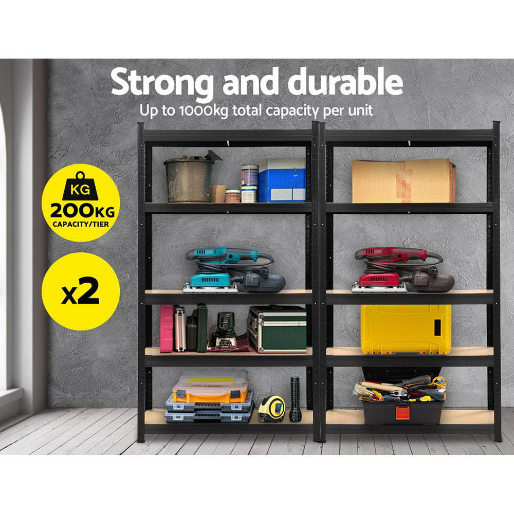 Wall Storage Racks: Giantz 2x1.8M Garage Shelving Warehouse Rack Pallet Racking Storage Shelf Black