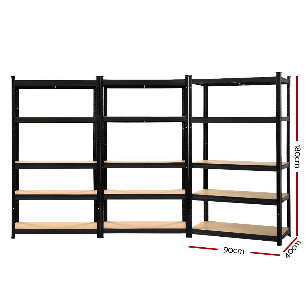 Wall Storage Racks: Giantz 3x1.8M Garage Shelving Warehouse Rack Pallet Racking Storage Shelf Black