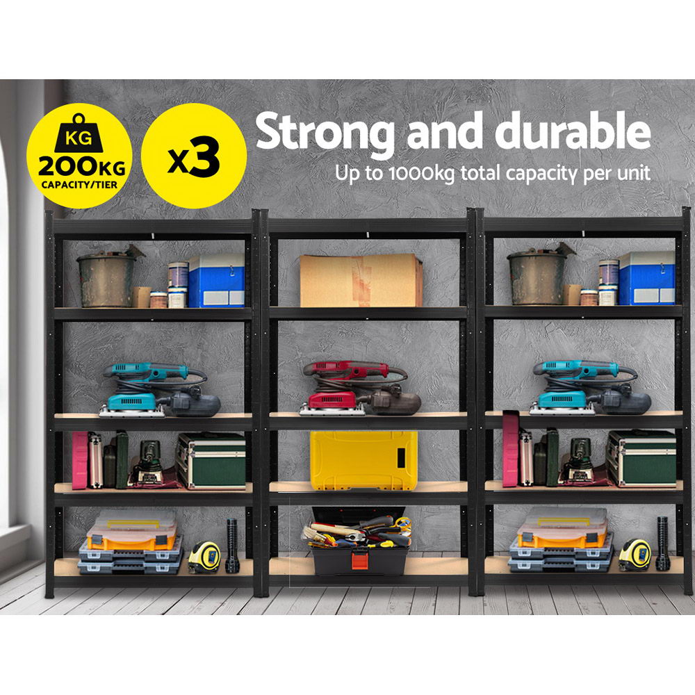 Wall Storage Racks: Giantz 3x1.8M Garage Shelving Warehouse Rack Pallet Racking Storage Shelf Black