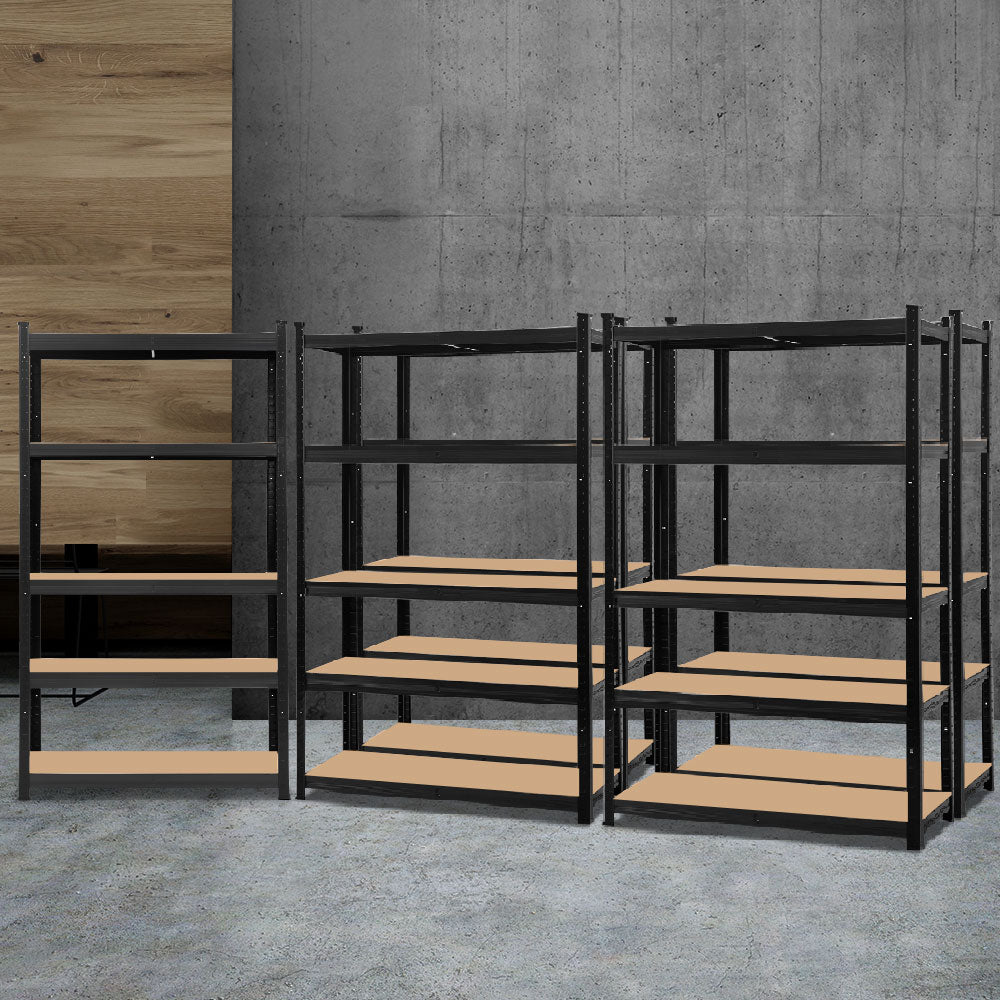 Wall Storage Racks: Giantz 5x1.8M Garage Shelving Warehouse Rack Pallet Racking Storage Shelf Black