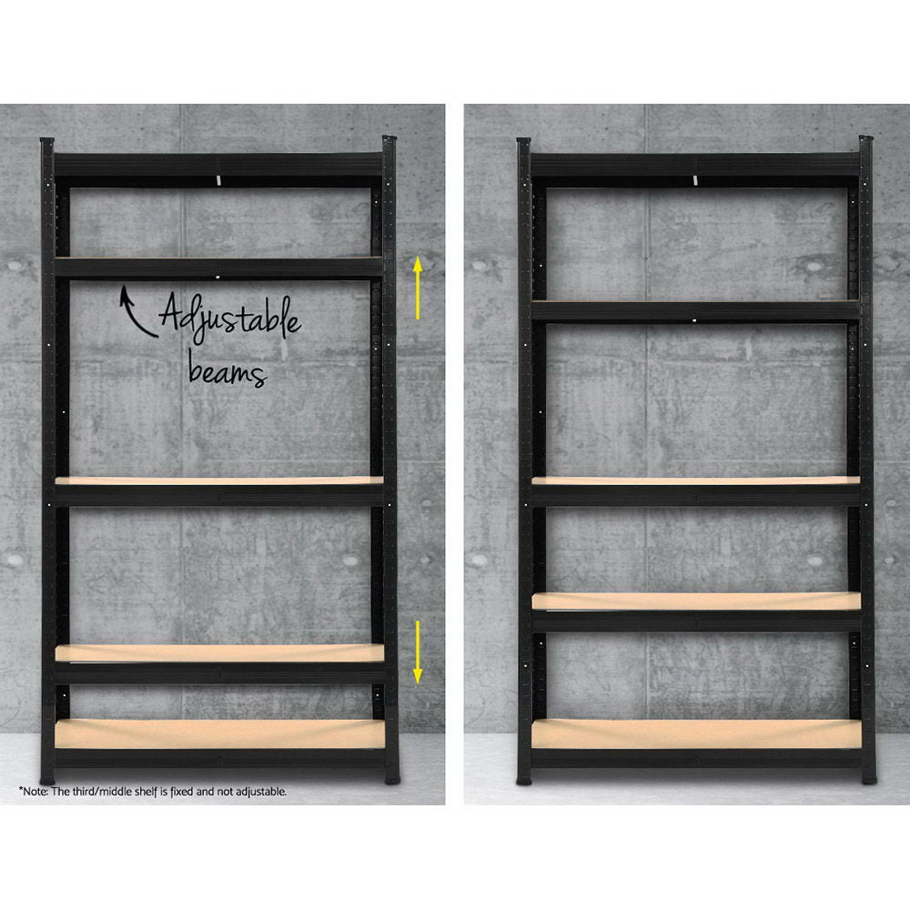 Wall Storage Racks: Giantz 5x1.8M Garage Shelving Warehouse Rack Pallet Racking Storage Shelf Black