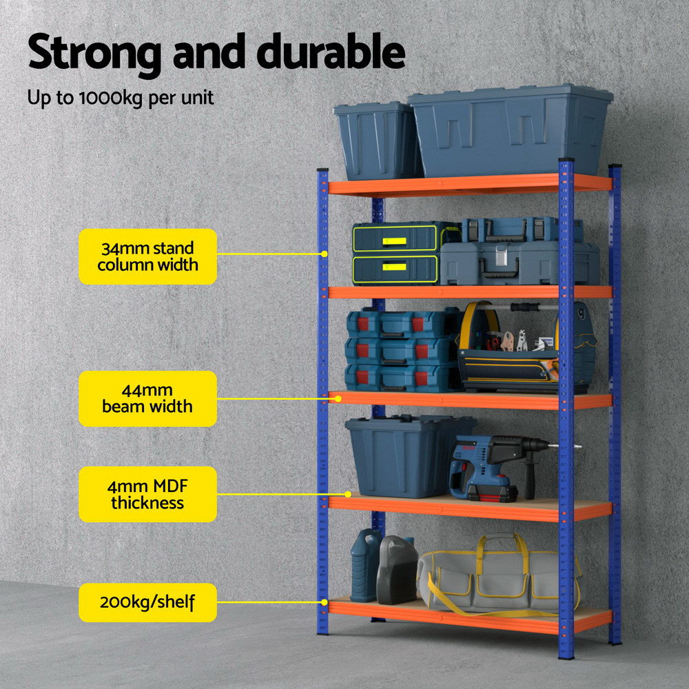 Wall Storage Racks: 3 x 1.8M Giantz Garage Shelving Warehouse Rack