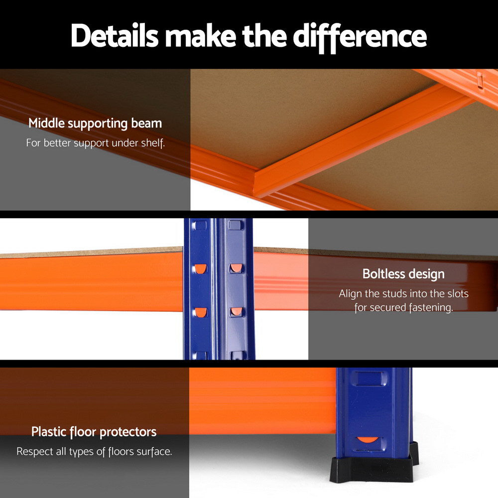 Wall Storage Racks: 3 x 1.8M Giantz Garage Shelving Warehouse Rack