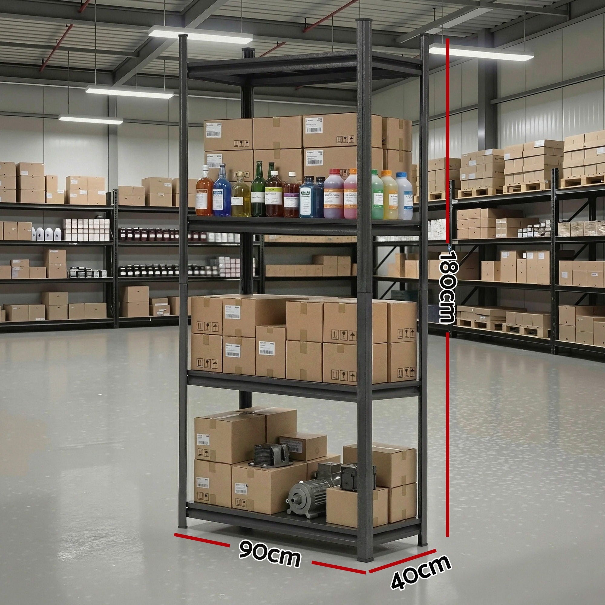 Wall Storage Racks: Giantz Garage Shelving 1.8X0.9m Warehouse Rack Storage Shelves Workshop Racks Steel