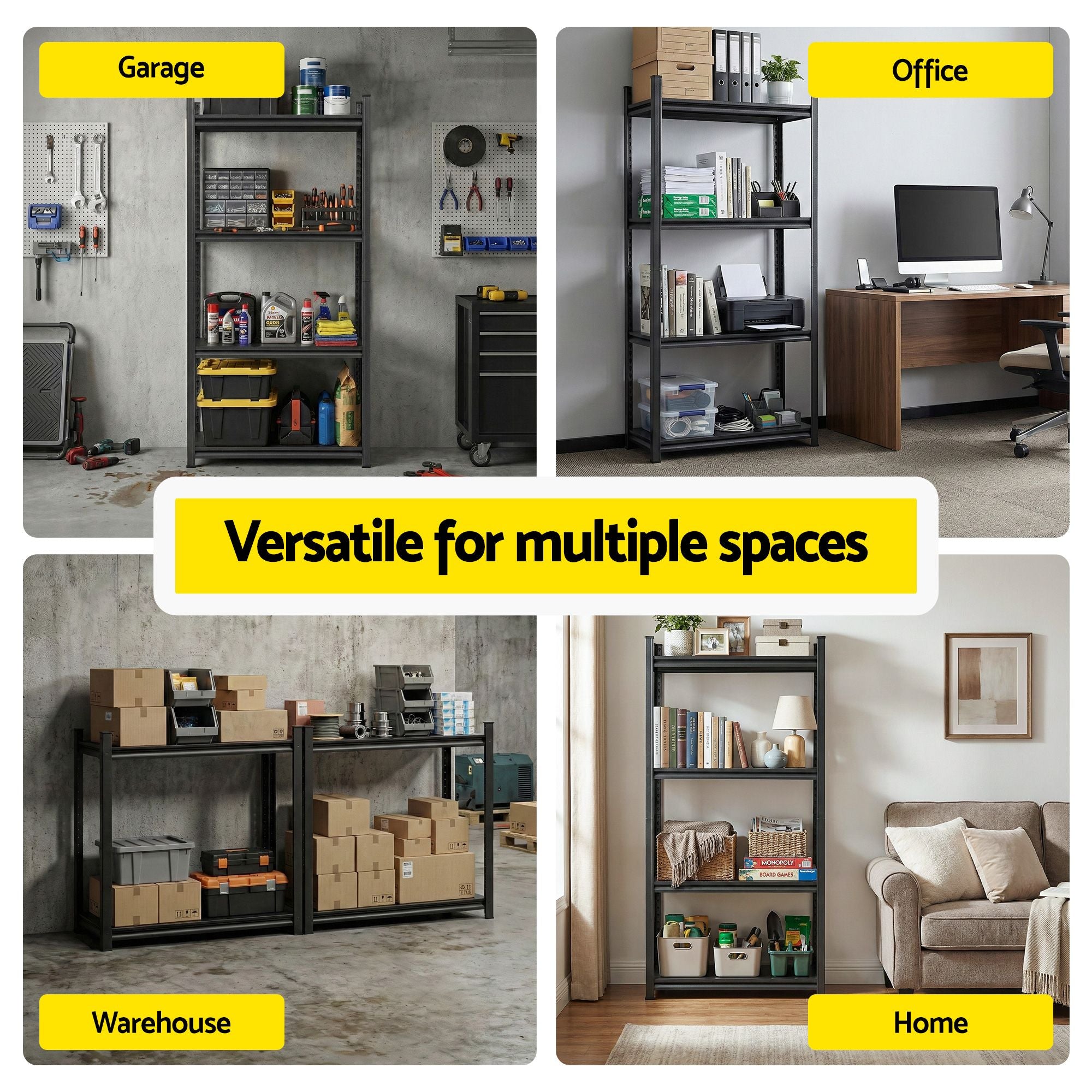 Giantz Garage Shelving 1.8X1.8m Warehouse Rack Storage Shelves Workshop Racks Steel