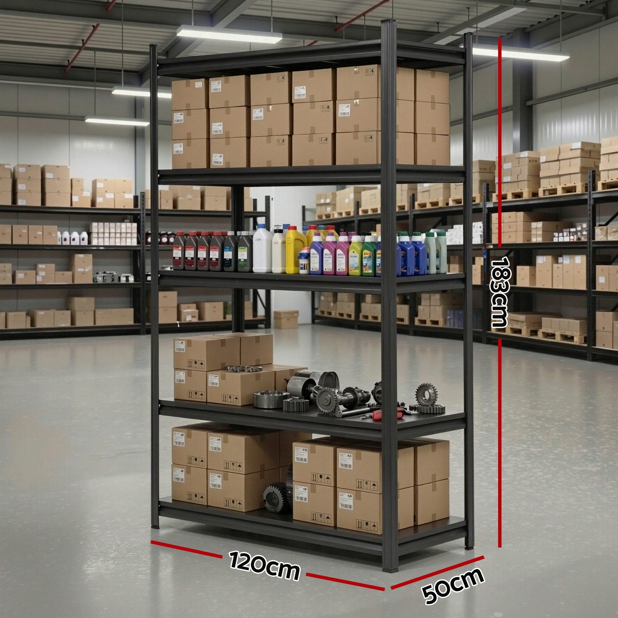 Wall Storage Racks: Giantz Garage Shelving 1.8X1.2m Warehouse Rack Storage Shelves Workshop Racks Steel