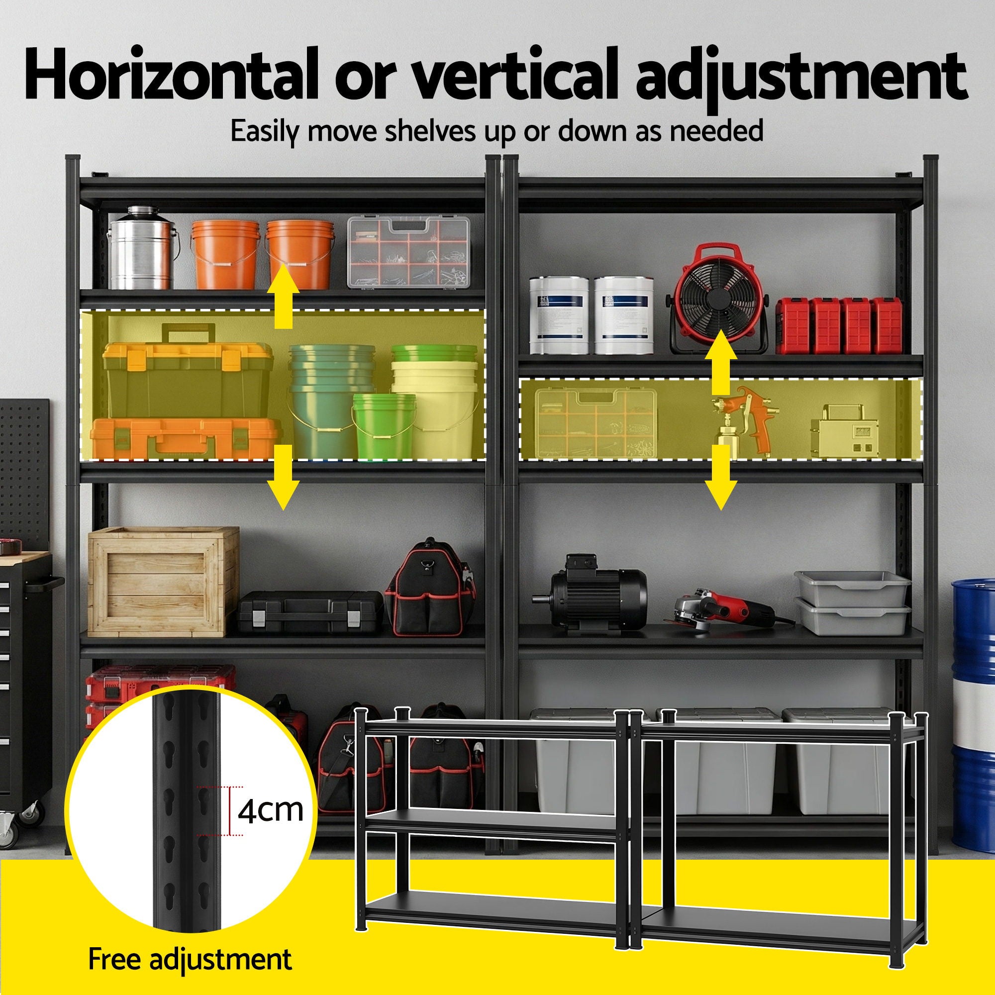 Wall Storage Racks: Giantz Garage Shelving 1.8X1.2m Warehouse Rack Storage Shelves Workshop Racks Steel