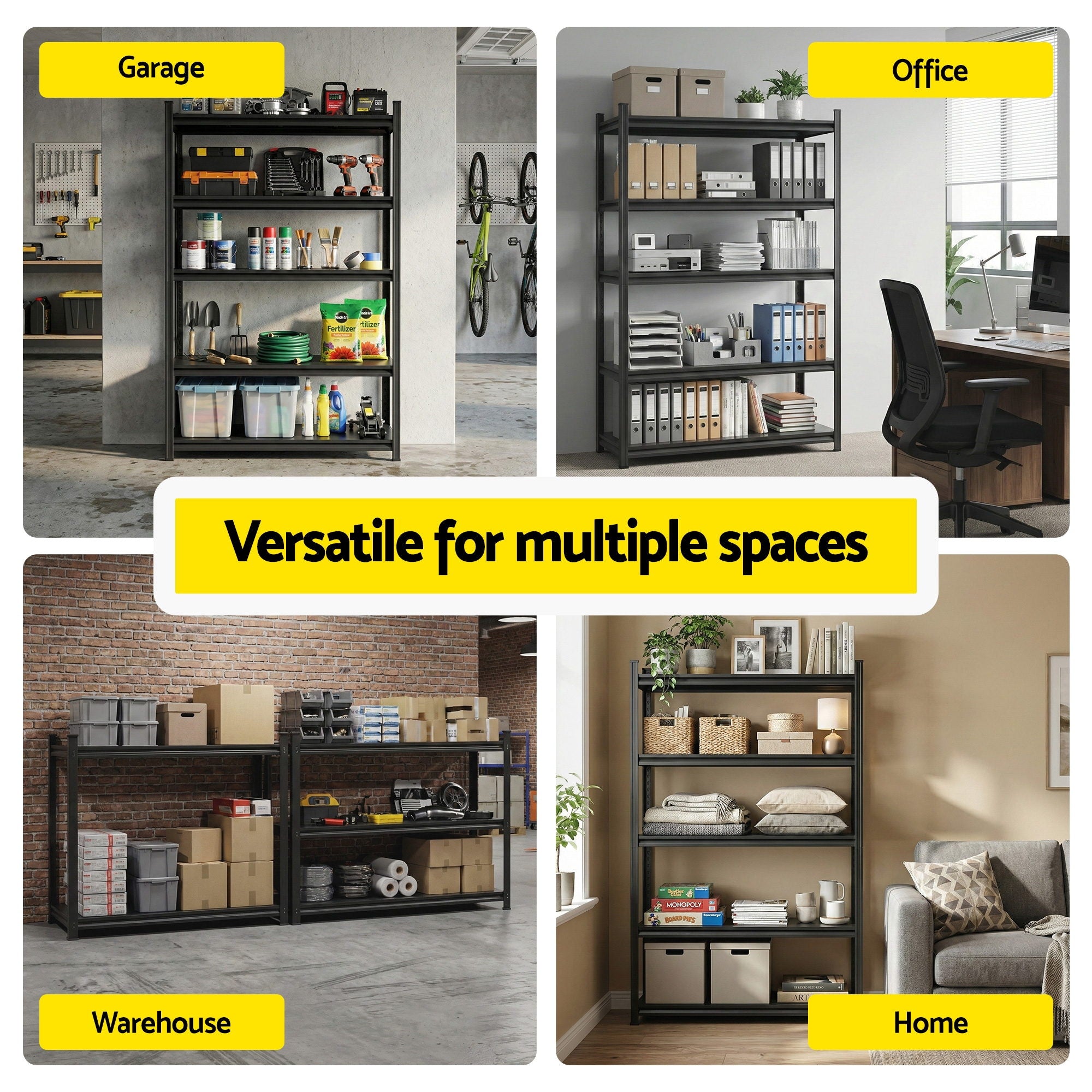 Wall Storage Racks: Giantz Garage Shelving 1.8X1.2m Warehouse Rack Storage Shelves Workshop Racks Steel