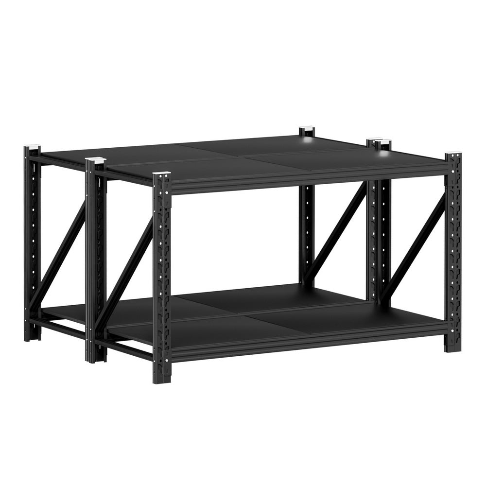 Wall Storage Racks: Giantz 2x 0.9M Garage Shelving Workbench Warehouse Rack