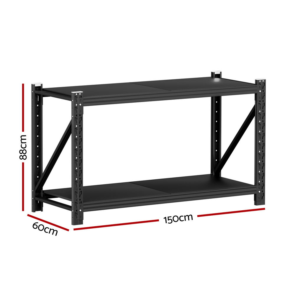 Wall Storage Racks: Giantz 2x 0.9M Garage Shelving Workbench Warehouse Rack