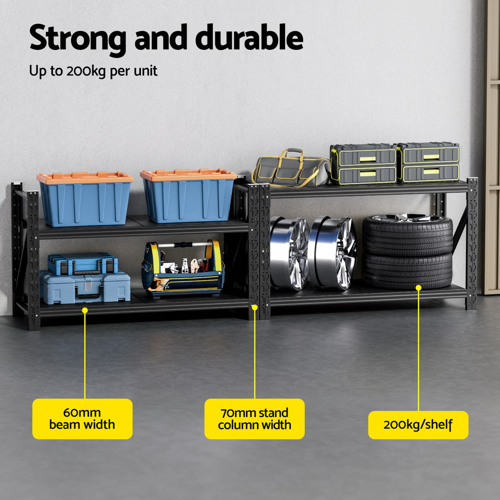 Wall Storage Racks: Giantz 2x 0.9M Garage Shelving Workbench Warehouse Rack