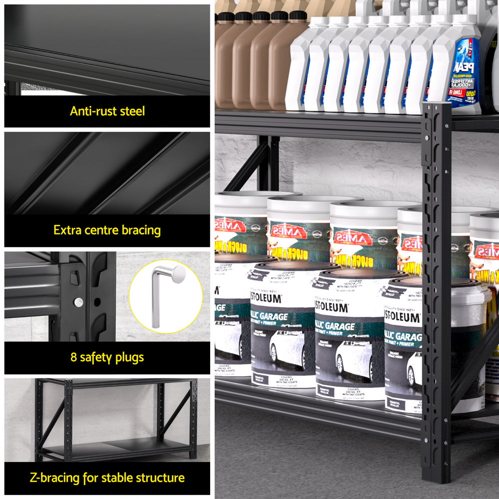 Wall Storage Racks: Giantz 2x 0.9M Garage Shelving Workbench Warehouse Rack