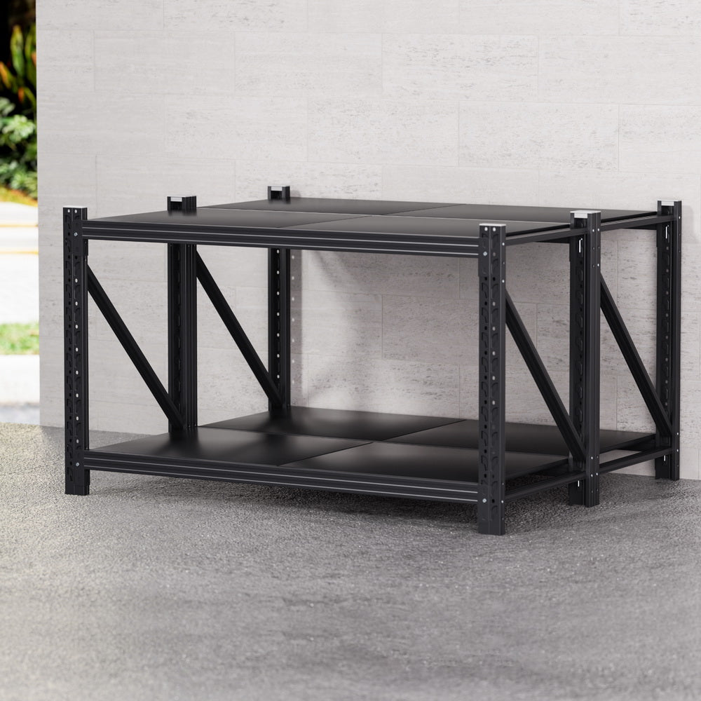 Wall Storage Racks: Giantz 2x 0.9M Garage Shelving Workbench Warehouse Rack