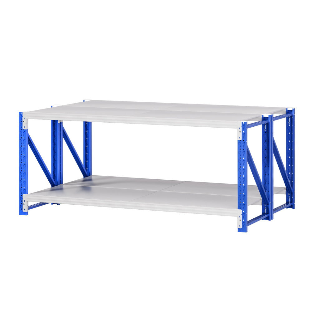 Wall Storage Racks: Giantz 2x 0.9M Garage Shelving Workbench Warehouse Rack