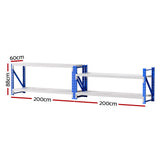Giantz 2x 0.9M Garage Shelving Workbench Warehouse Rack