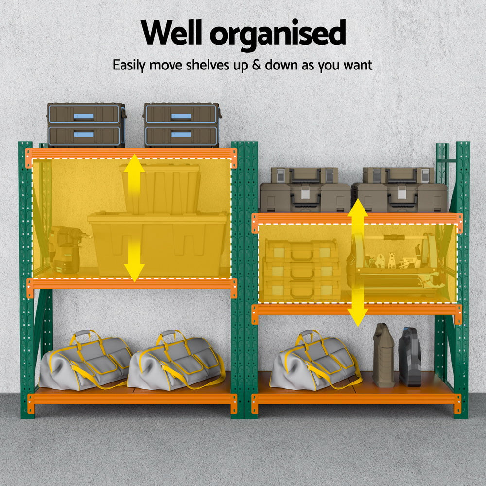 Wall Storage Racks: Giantz 1.2Mx1.5M Garage Shelving Warehouse Rack