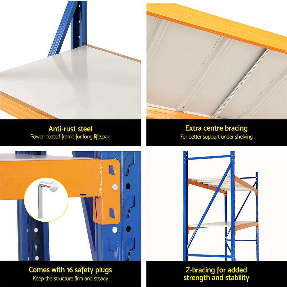 Wall Storage Racks: Giantz 2Mx2M Garage Shelving Warehouse Rack Pallet Racking Storage Shelf Blue