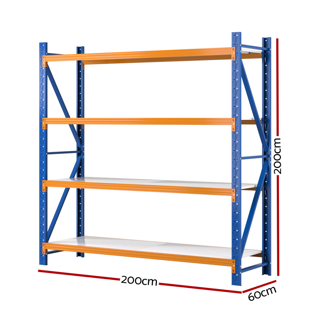 Wall Storage Racks: Giantz 2Mx2M Garage Shelving Warehouse Rack Pallet Racking Storage Shelf Blue